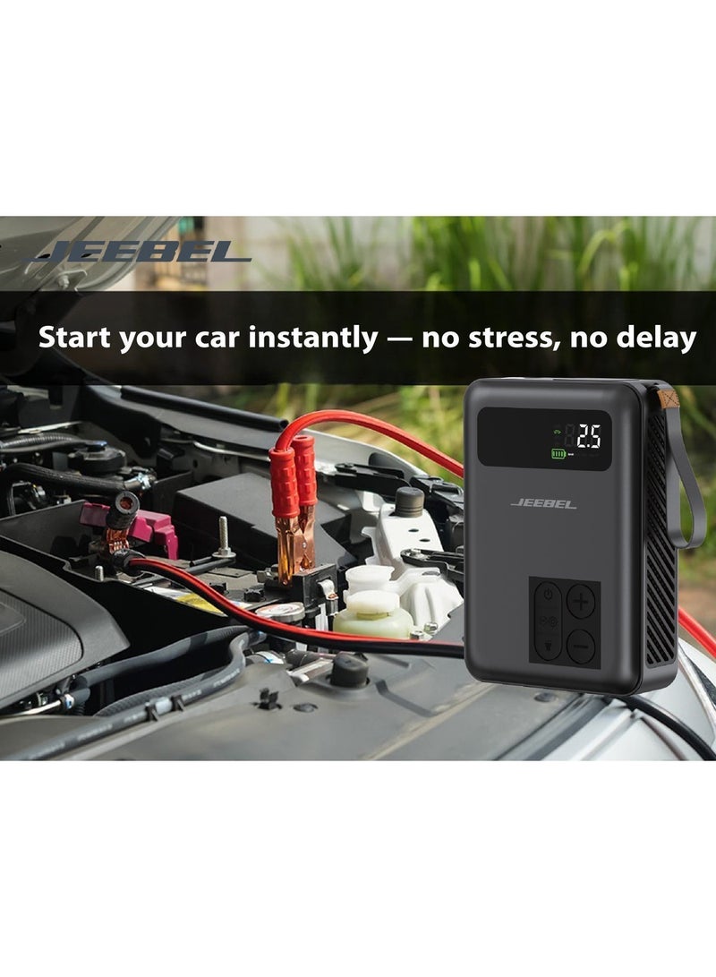 JEEBEL SOLVER Car Emergency Kit – 20000mAh Power Bank, 1500A Jump Starter, and 150 PSI Air Compressor | All-in-One Emergency Power Station - Image 3